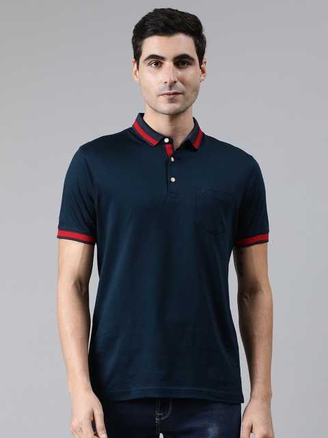 

Indian Terrain Men Navy Blue Solid Polo Collar T-shirt
