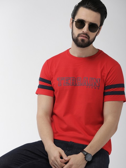 

Indian Terrain Men Red Printed Round Neck T-shirt
