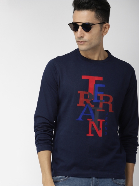 

Indian Terrain Men Navy Blue Printed Round Neck T-shirt
