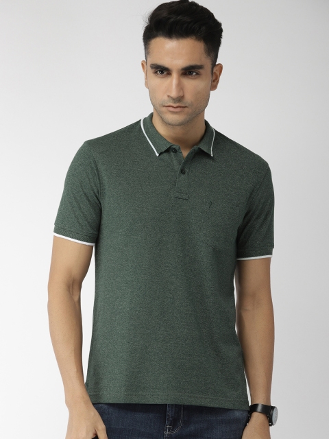 

Indian Terrain Men Green Solid Polo Collar T-shirt