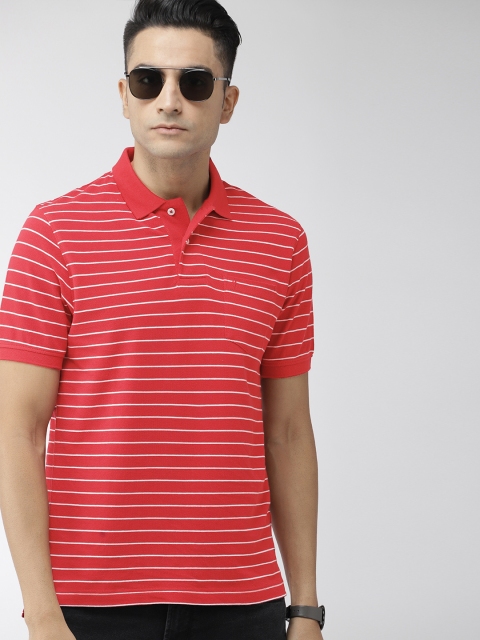 

Indian Terrain Men Red & White Striped Polo T-shirt
