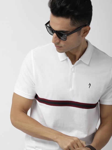 

Indian Terrain Men White Solid Polo Collar T-shirt