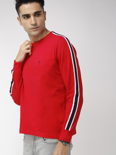 

Indian Terrain Men Red Solid Round Neck T-shirt