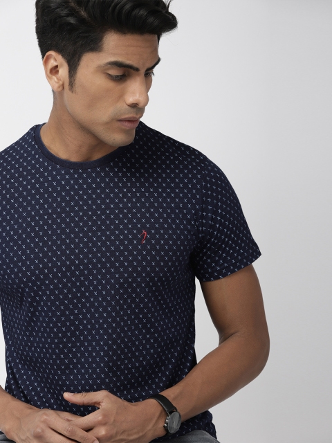 

Indian Terrain Men Navy Blue Printed Round Neck T-shirt