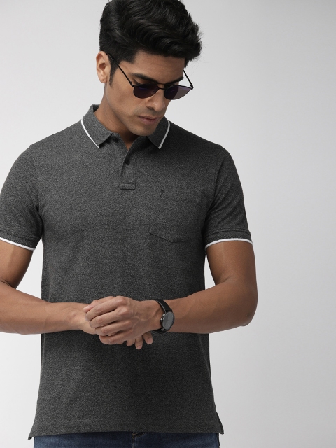 

Indian Terrain Men Black Solid Polo Collar T-shirt