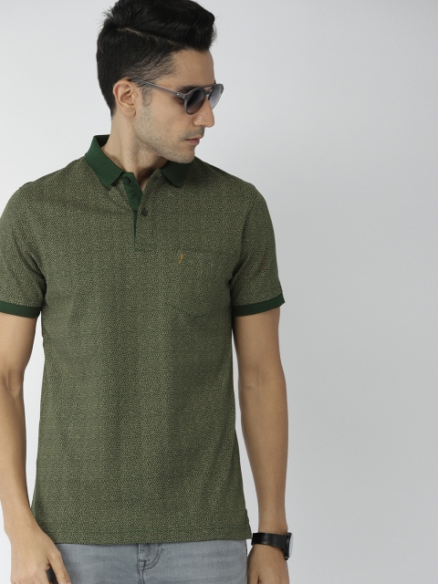 

Indian Terrain Men Green Printed Polo Collar T-shirt