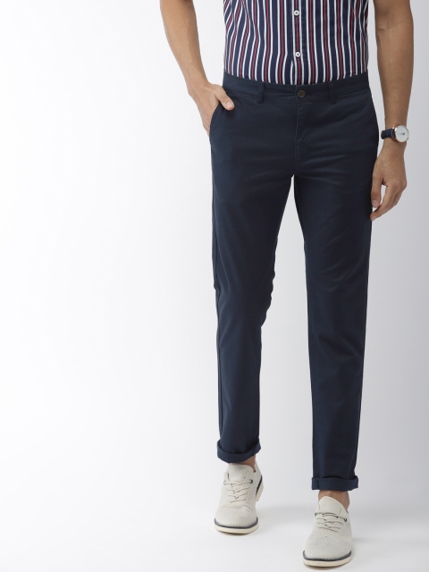 

Indian Terrain Men Navy Blue Brooklyn Slim Fit Solid Chinos