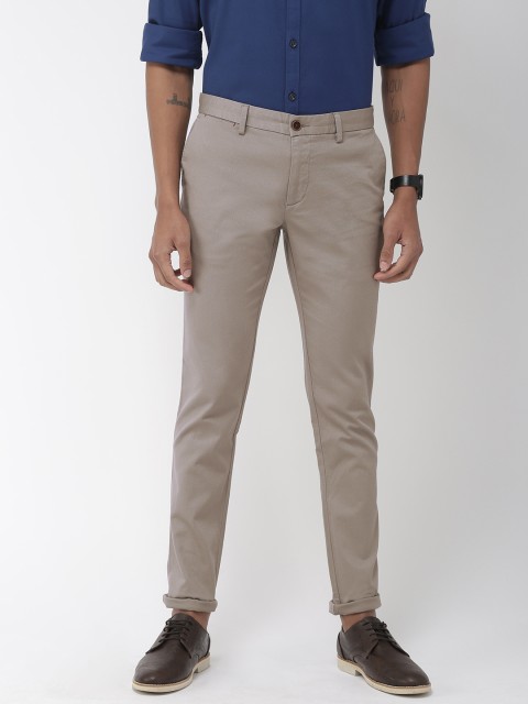 

Indian Terrain Men Grey Urban Comfort Fit Self Design Smart Casual Trousers