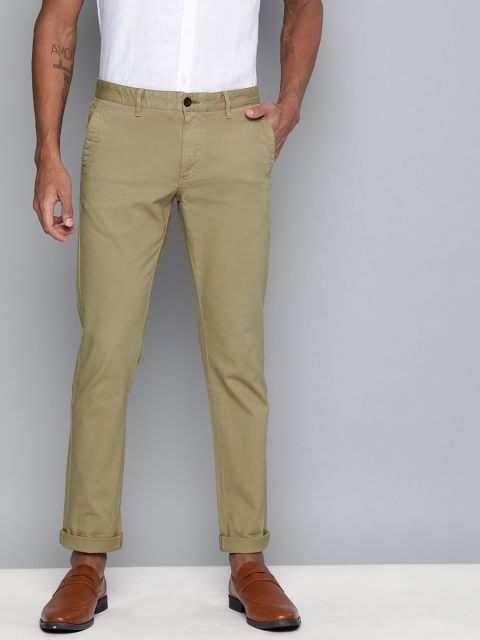 

Indian Terrain Men Khaki Brooklyn Slim Fit Solid Regular Trousers