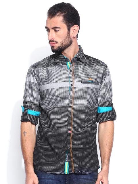 

Freehand Grey & Black Checked Casual Shirt