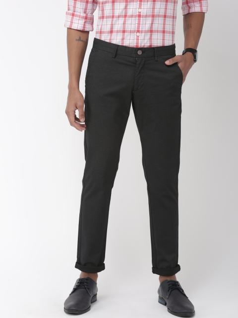 

Indian Terrain Men Black Brooklyn Slim Fit Printed Smart Casual Chinos