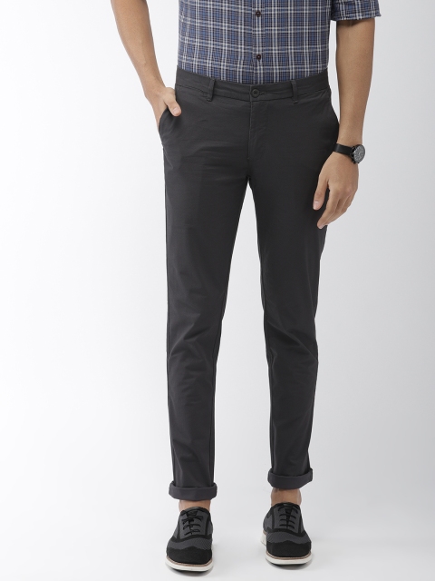 

Indian Terrain Men Charcoal Grey Kruger Skinny Fit Printed Chinos