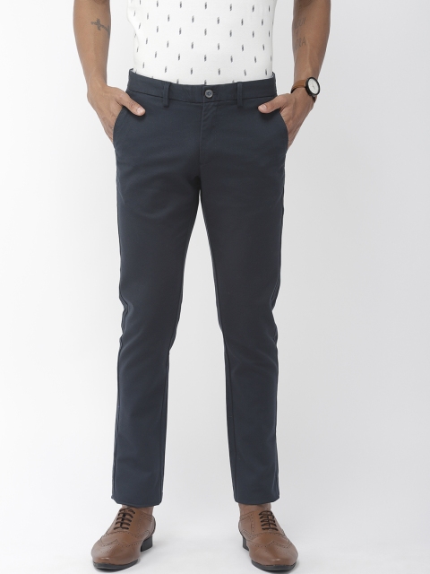 

Indian Terrain Men Navy Blue Brooklyn Slim Fit Solid Regular Trousers