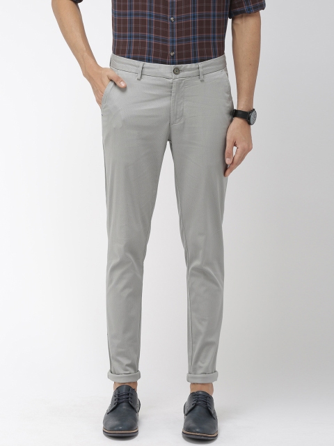 

Indian Terrain Men Grey Kruger Skinny Fit Printed Chinos
