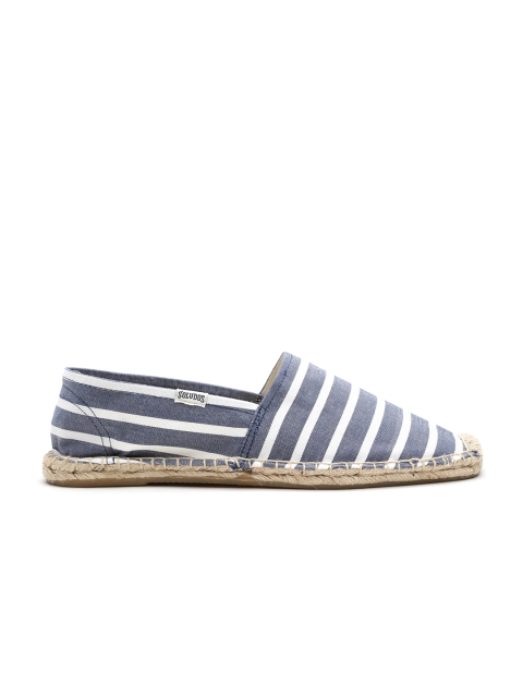 

Soludos Men Navy Striped Espadrilles, Navy blue
