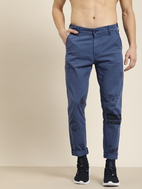 

Moda Rapido Men Blue Slim Fit Printed Chinos