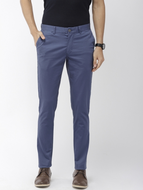 

Indian Terrain Men Blue Kruger Skinny Fit Self Design Chinos