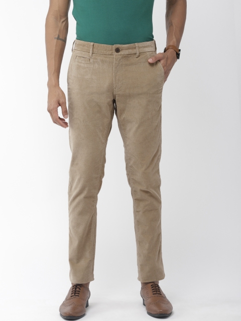 

Indian Terrain Men Beige Brooklyn Slim Fit Solid Regular Trousers