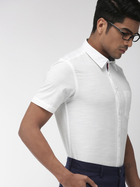 

Indian Terrain Men White Slim Fit Solid Smart Casual Shirt