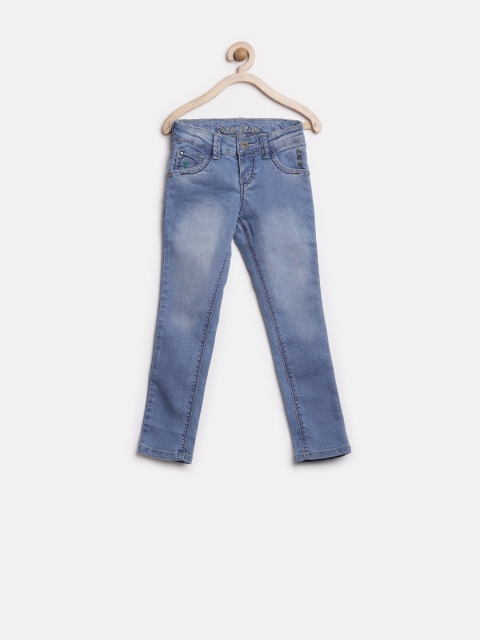 

Gini and Jony Girls Light Blue Washed Stretchable Jeans