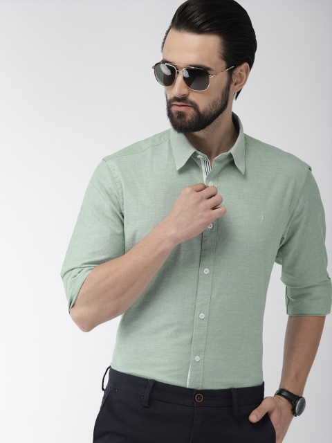 

Indian Terrain Men Green Slim Fit Solid Casual Shirt