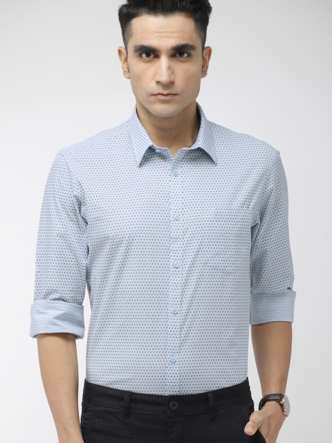 

Indian Terrain Men Blue Slim Fit Printed Casual Shirt