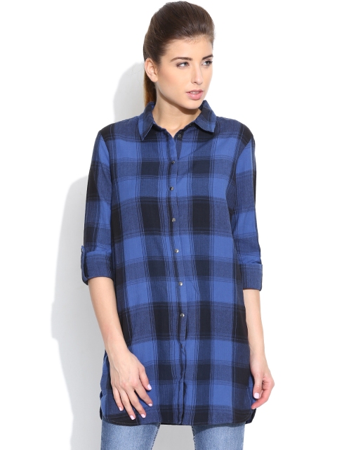 

Vero Moda Blue Checked Tunic Shirt