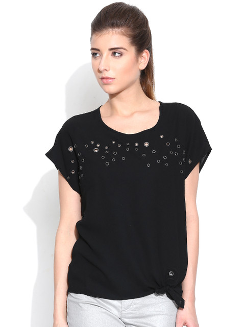 

Vero Moda Black Eyelet Top