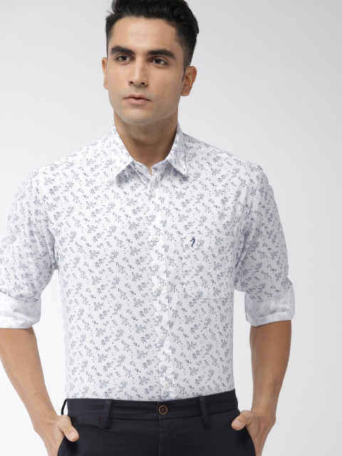 

Indian Terrain Men White Slim Fit Printed Casual Shirt