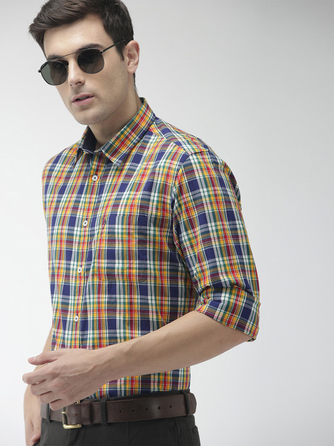 

Indian Terrain Men Multicoloured Slim Fit Checked Smart Casual Shirt, Multi