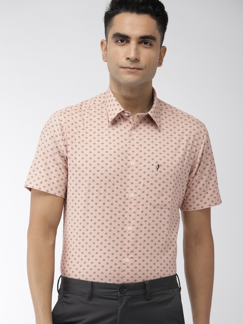 

Indian Terrain Men Dusty Pink Slim Fit Printed Casual Shirt