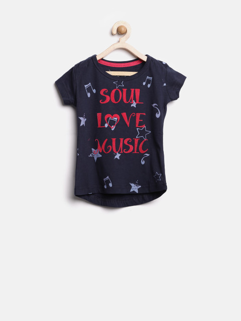 

GJ Unltd Jeans by Gini & Jony Girls Navy Printed Top, Navy blue