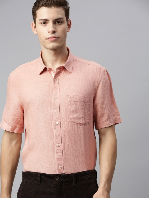 

Indian Terrain Men Pink Slim Fit Solid Casual Shirt