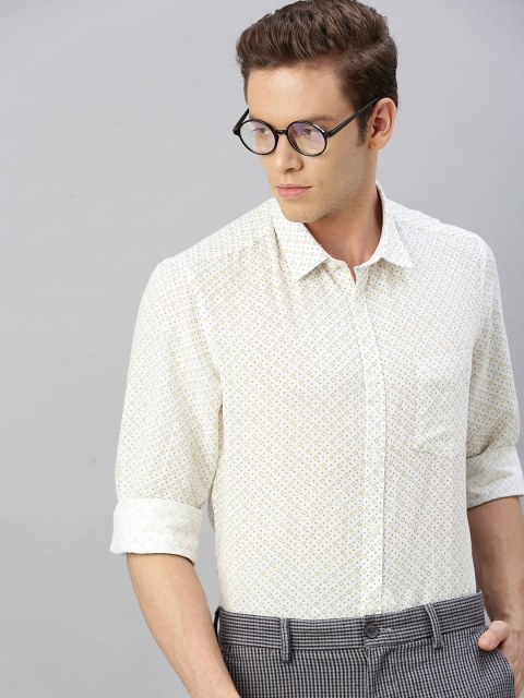 

Indian Terrain Men White Regular Fit Printed Casual Shirt