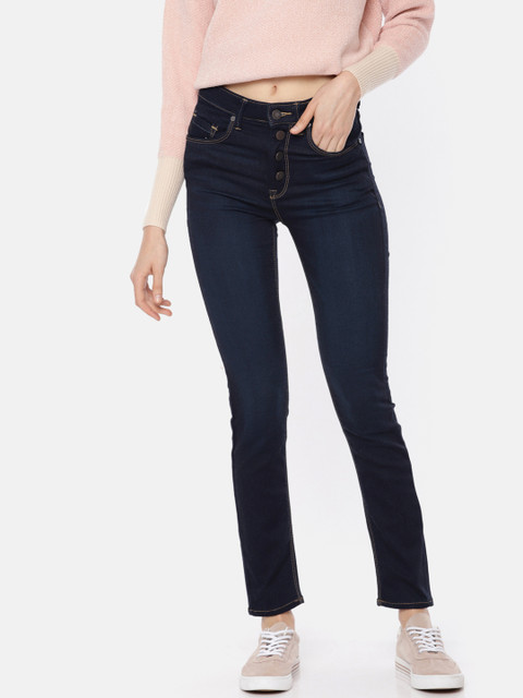 

Moda Rapido Women Blue Skinny Fit High-Rise Clean Look Stretchable Cropped Jeans