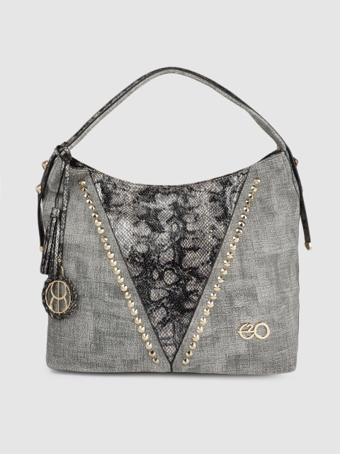 

E2O Grey Textured Hobo Bag