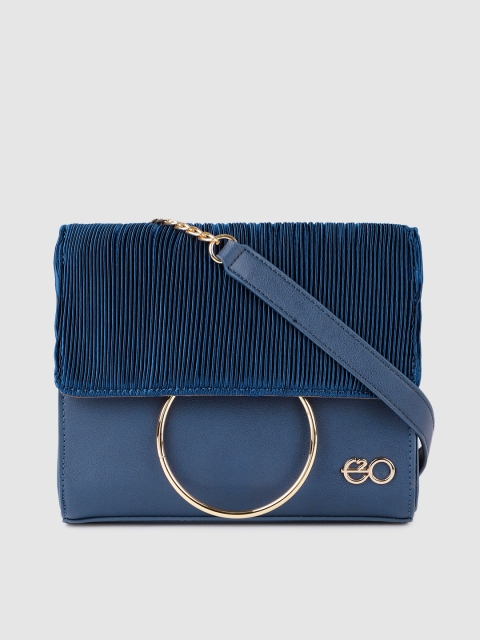 

E2O Navy Blue Solid Sling Bag