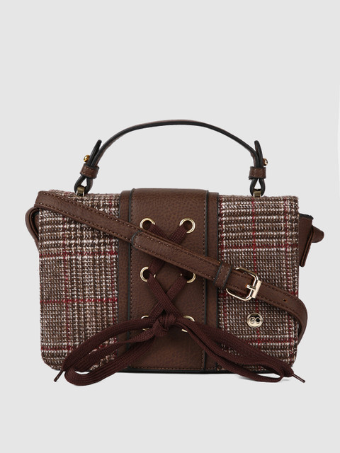 

E2O Brown Self Design Sling Bag