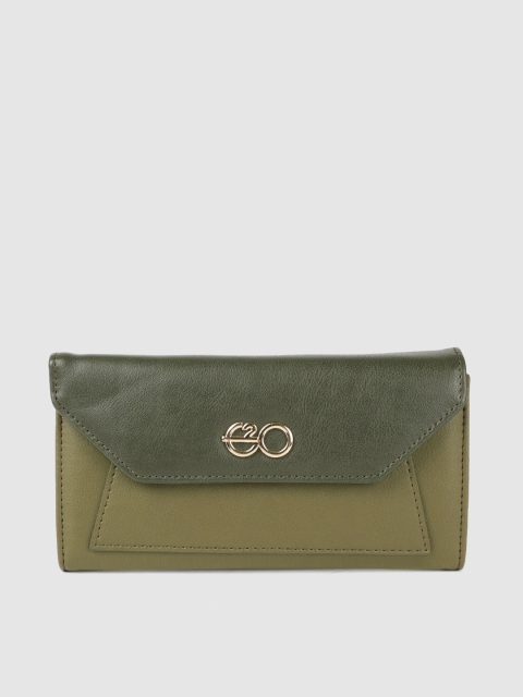 

E2O Women Green Colourblocked Two Fold Wallet