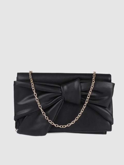 

E2O Black Solid Envelope Clutch