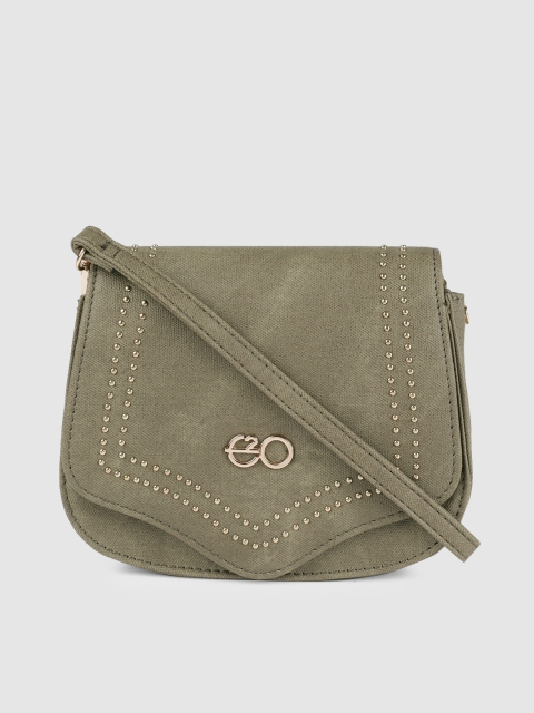 

E2O Olive Green Solid Sling Bag