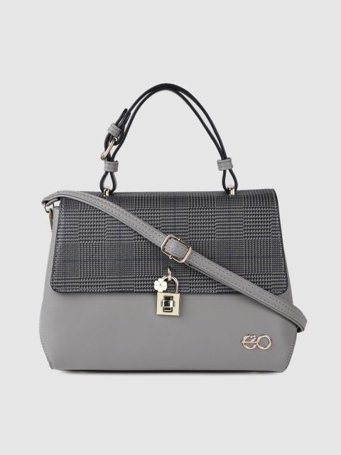 

E2O Grey Checked Satchel