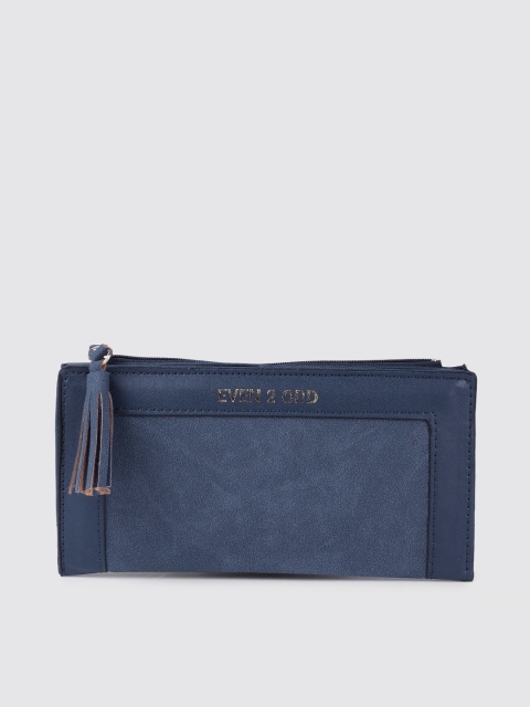 

E2O Women Blue Solid Two Fold Wallet