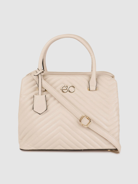 

E2O Beige Textured Handheld Bag