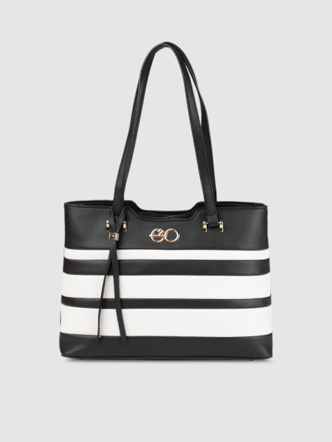 

E2O Black & White Striped Shoulder Bag