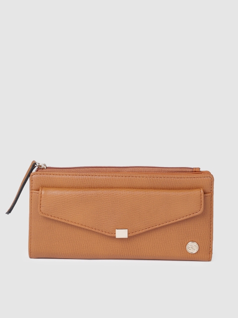 

E2O Women Tan Brown Solid Two Fold Wallet