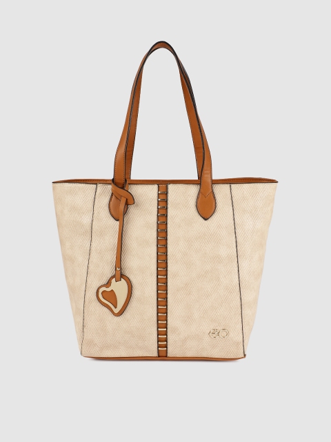 

E2O Beige Solid Shoulder Bag