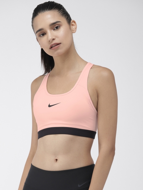 

Nike Women Pink & Black AS CLASSIC PAD DRI-FIT Training Bra 823313-682