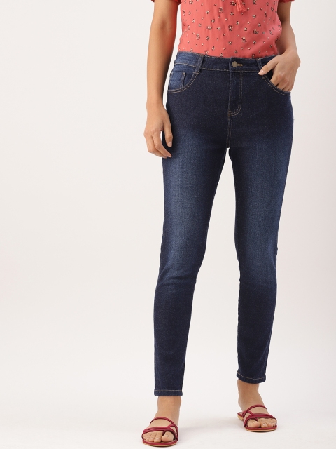 

DressBerry Women Blue Skinny Fit Mid-Rise Clean Look Stretchable Ankle-Length Jeans