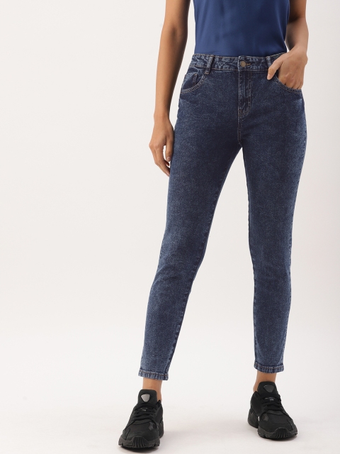 

DressBerry Women Blue Skinny Fit Mid-Rise Clean Look Stretchable Cropped Jeans